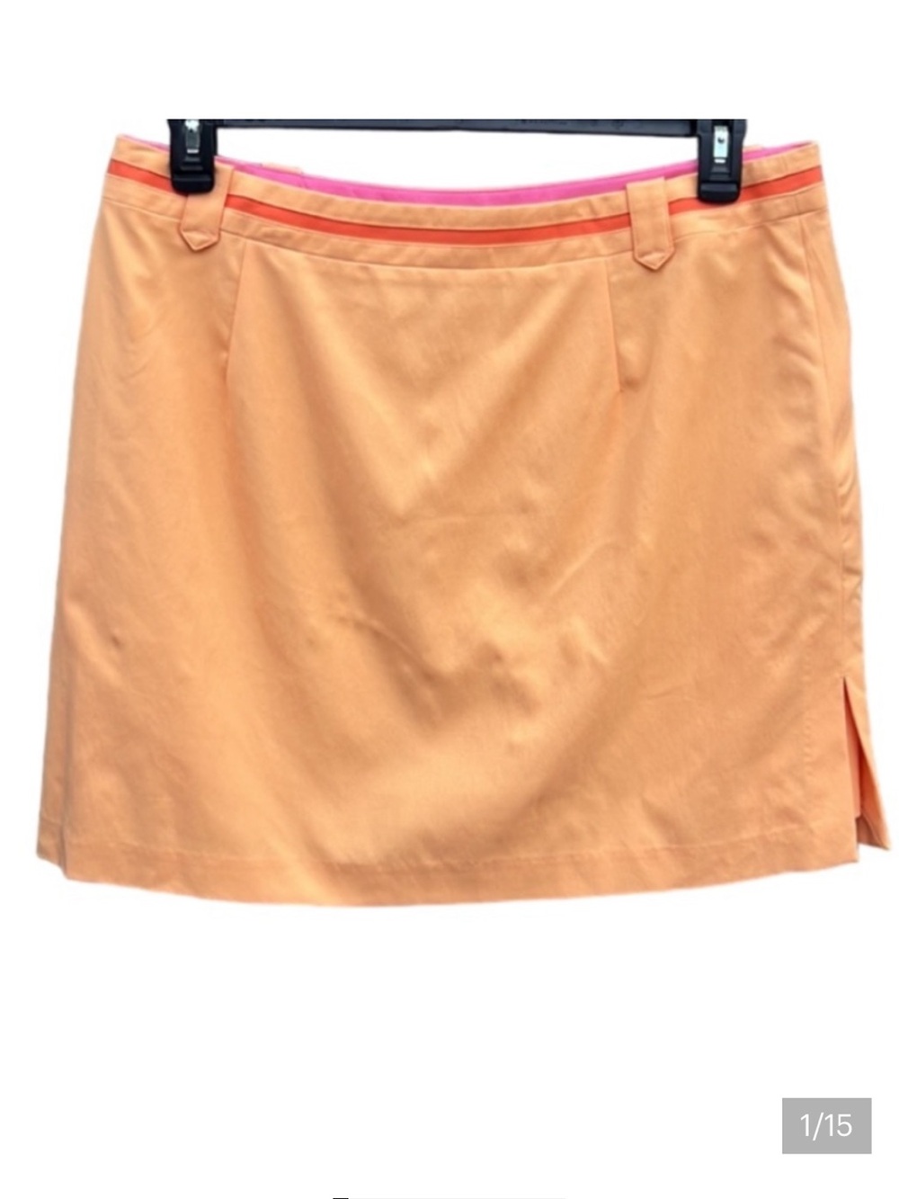 NWT Tehama Nancy Haley Ribbon Trim Skort Orange Size 14 Golf